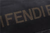 Authentic FENDI Nylon Leather Hand Bag Purse Black 4114D