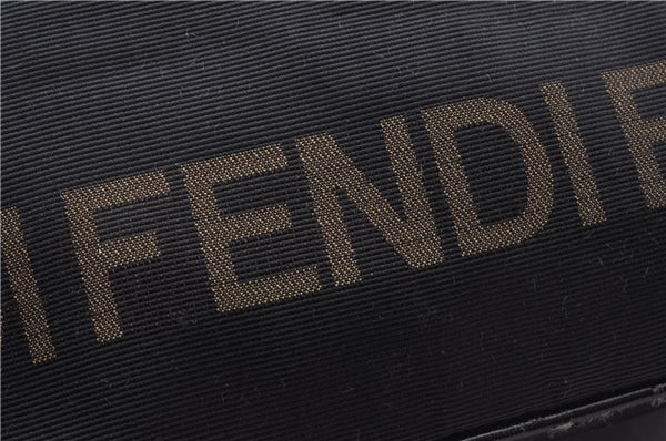 Authentic FENDI Nylon Leather Hand Bag Purse Black 4114D