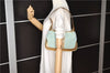 Authentic GUCCI Sherry Line Jackie Shoulder Bag Canvas Leather Light Blue 4114F