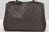 Auth Louis Vuitton Monogram Empreinte Montaigne MM 2Way Hand Bag Brown LV 4115I