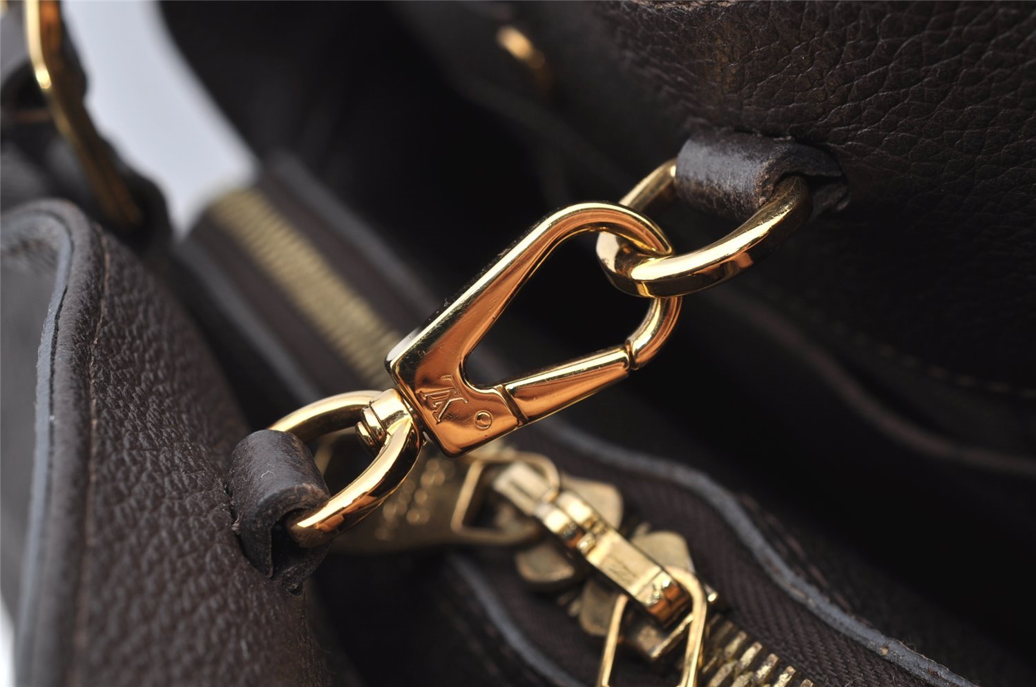 Auth Louis Vuitton Monogram Empreinte Montaigne MM 2Way Hand Bag Brown LV 4115I