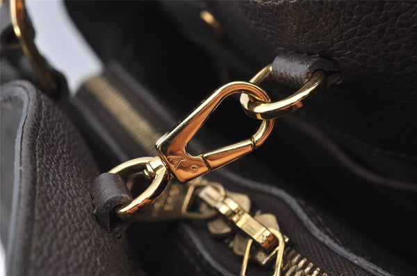 Auth Louis Vuitton Monogram Empreinte Montaigne MM 2Way Hand Bag Brown LV 4115I