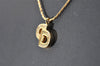 Authentic Christian Dior Gold Chain Rhinestone Pendant Necklace CD 4116I