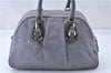 Authentic PRADA Vintage Nylon Tessuto Leather Shoulder Hand Bag Gray 4117F