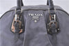 Authentic PRADA Vintage Nylon Tessuto Leather Shoulder Hand Bag Gray 4117F