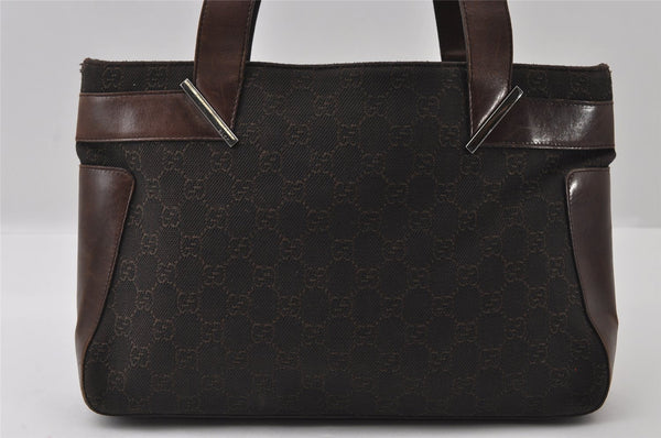 Authentic GUCCI Vintage Shoulder Tote Bag GG Canvas Leather 73983 Brown 4117I