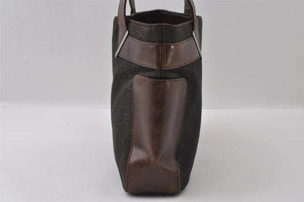 Authentic GUCCI Vintage Shoulder Tote Bag GG Canvas Leather 73983 Brown 4117I