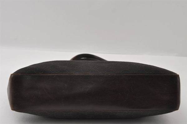 Authentic GUCCI Vintage Shoulder Tote Bag GG Canvas Leather 73983 Brown 4117I
