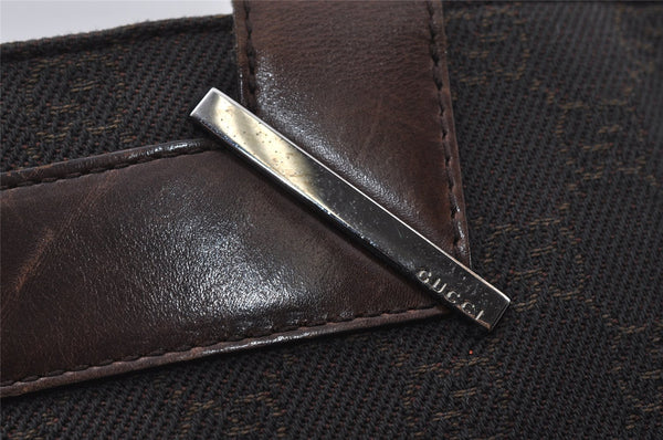 Authentic GUCCI Vintage Shoulder Tote Bag GG Canvas Leather 73983 Brown 4117I