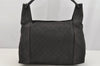 Authentic GUCCI Vintage Shoulder Tote Bag GG Canvas Leather 101292 Black 4118I