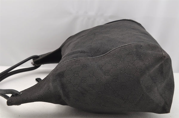 Authentic GUCCI Vintage Shoulder Tote Bag GG Canvas Leather 101292 Black 4118I