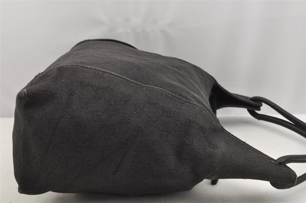 Authentic GUCCI Vintage Shoulder Tote Bag GG Canvas Leather 101292 Black 4118I