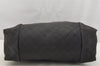 Authentic GUCCI Vintage Shoulder Tote Bag GG Canvas Leather 101292 Black 4118I