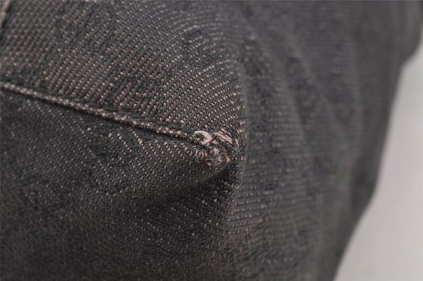 Authentic GUCCI Vintage Shoulder Tote Bag GG Canvas Leather 101292 Black 4118I