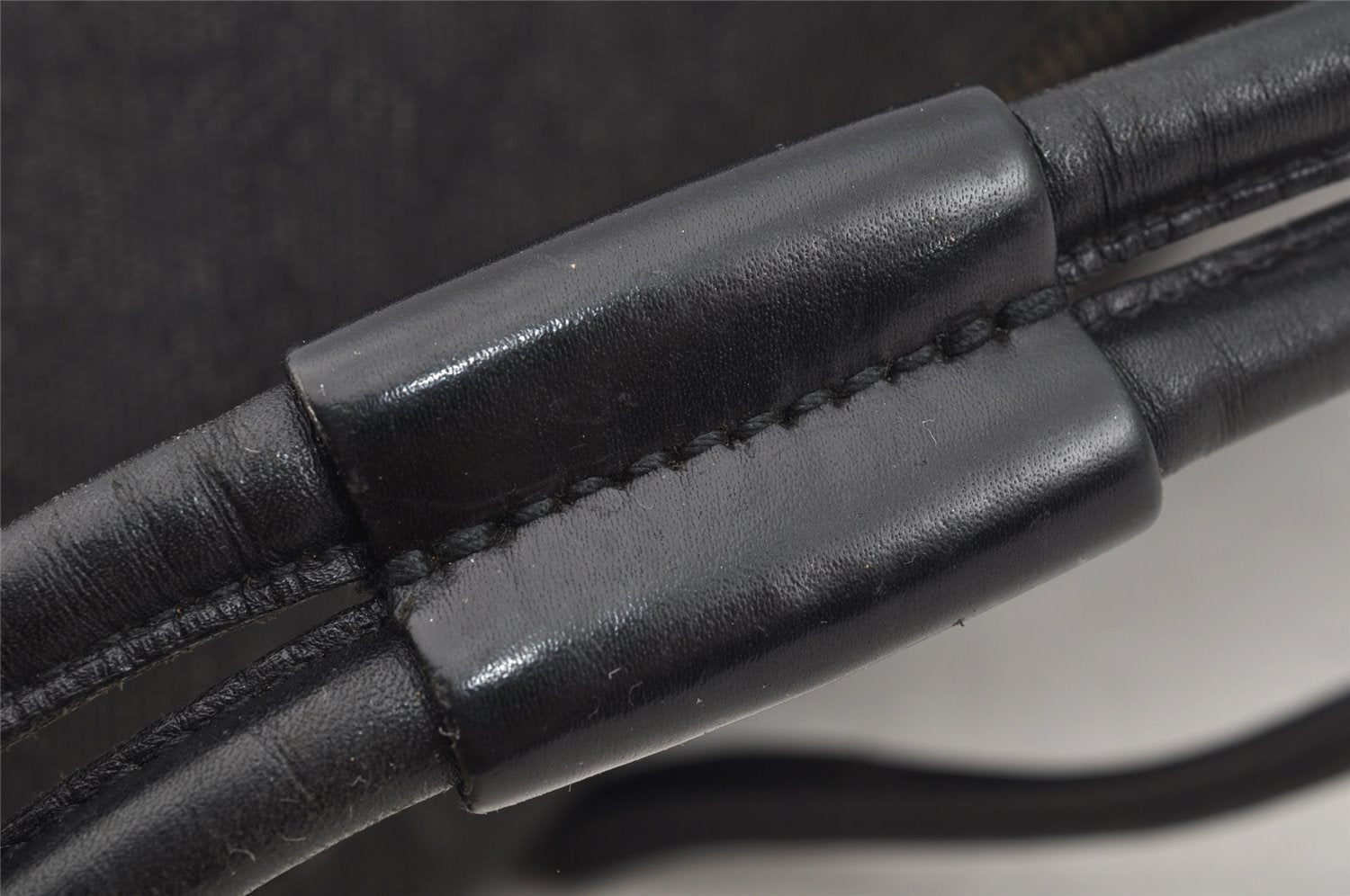 Authentic GUCCI Vintage Shoulder Tote Bag GG Canvas Leather 101292 Black 4118I