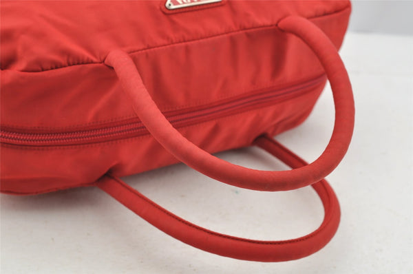 Authentic PRADA Vintage Nylon Tessuto Hand Bag Purse Red 4120I