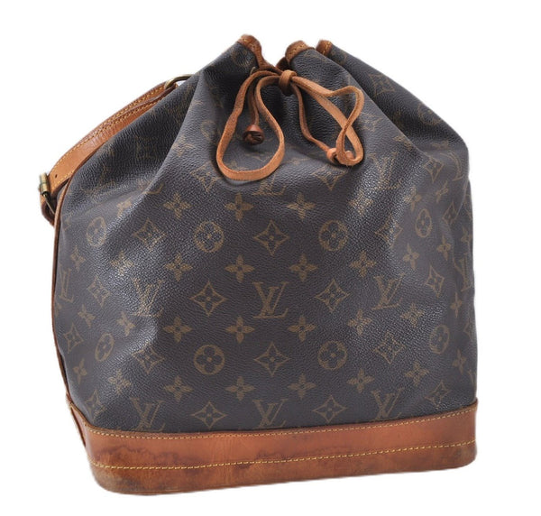 Authentic Louis Vuitton Monogram Noe Shoulder Drawstring Bag M42224 LV 4121F