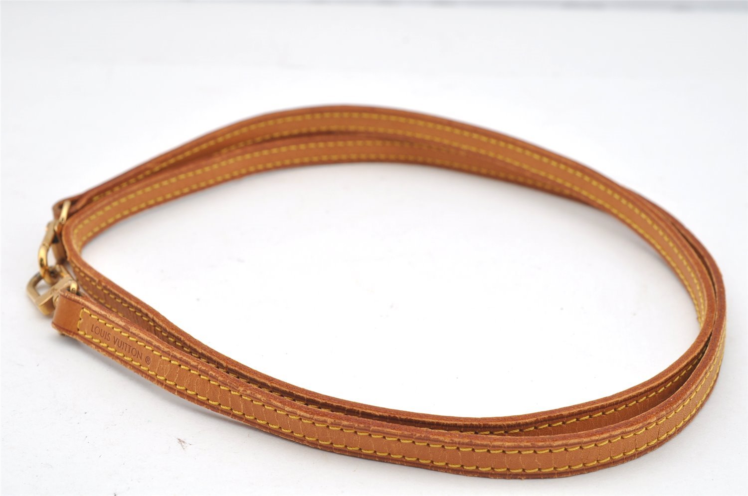 Authentic Louis Vuitton Leather Shoulder Strap Beige 47.2