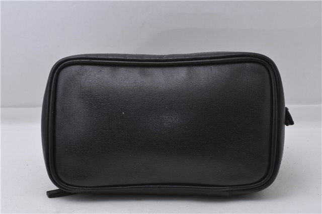 Authentic GUCCI Cosmetic Pouch Purse Leather 0141138 Black 4122D