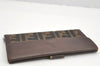 Authentic FENDI Vintage Zucca Long Wallet Purse Canvas Leather Brown Black 4122I