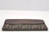 Authentic FENDI Vintage Zucca Long Wallet Purse Canvas Leather Brown Black 4122I