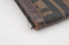 Authentic FENDI Vintage Zucca Long Wallet Purse Canvas Leather Brown Black 4122I