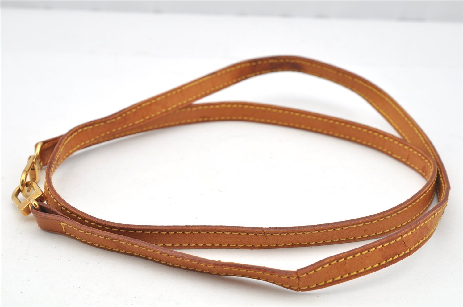 Authentic Louis Vuitton Leather Shoulder Strap Beige 44.9