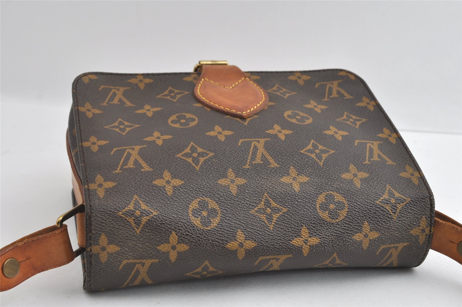 Authentic Louis Vuitton Monogram Cartouchiere MM M51253 Shoulder Cross Bag 4128I