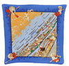 Authentic HERMES Pleats Scarf "MARCHE FLOTTANT DU LAC INLE" Silk Blue Box 4129F