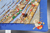 Authentic HERMES Pleats Scarf "MARCHE FLOTTANT DU LAC INLE" Silk Blue Box 4129F