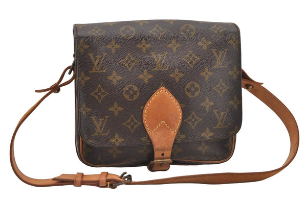 Authentic Louis Vuitton Monogram Cartouchiere MM M51253 Shoulder Cross Bag 4130I