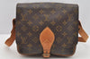 Authentic Louis Vuitton Monogram Cartouchiere MM M51253 Shoulder Cross Bag 4130I