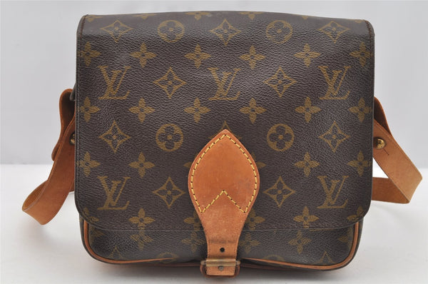 Authentic Louis Vuitton Monogram Cartouchiere MM M51253 Shoulder Cross Bag 4130I