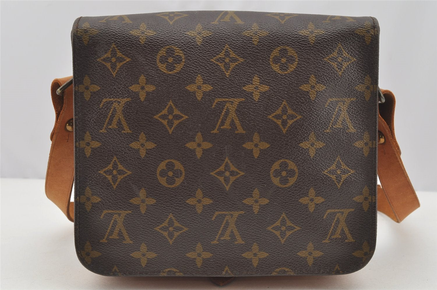 Authentic Louis Vuitton Monogram Cartouchiere MM M51253 Shoulder Cross Bag 4130I