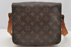 Authentic Louis Vuitton Monogram Cartouchiere MM M51253 Shoulder Cross Bag 4130I