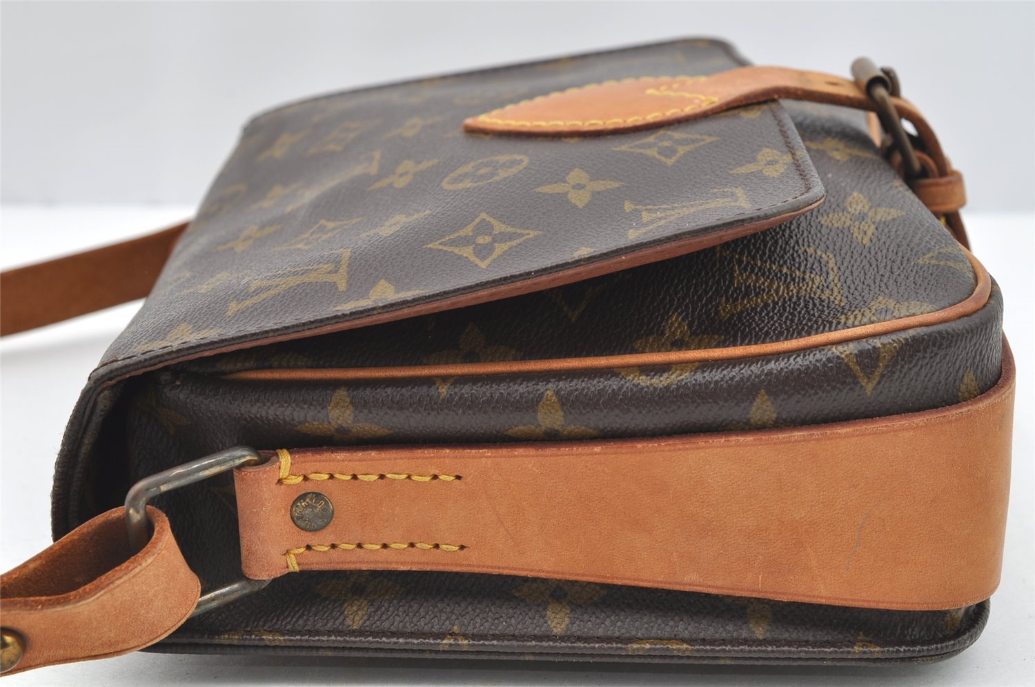 Authentic Louis Vuitton Monogram Cartouchiere MM M51253 Shoulder Cross Bag 4130I