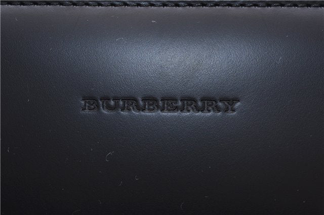 Authentic BURBERRY Vintage Leather Shoulder Hand Bag Purse Black Box 4133E