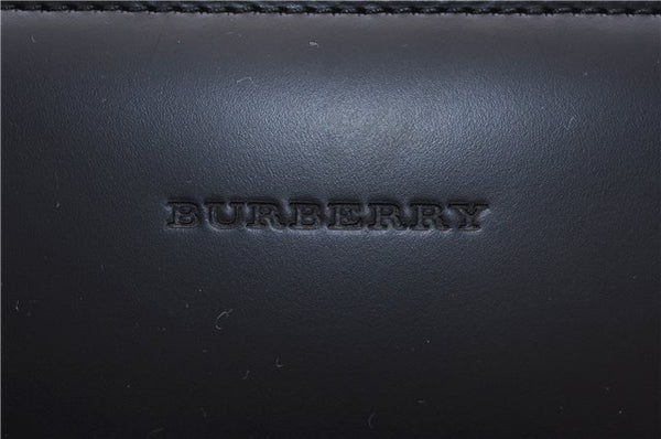 Authentic BURBERRY Vintage Leather Shoulder Hand Bag Purse Black Box 4133E