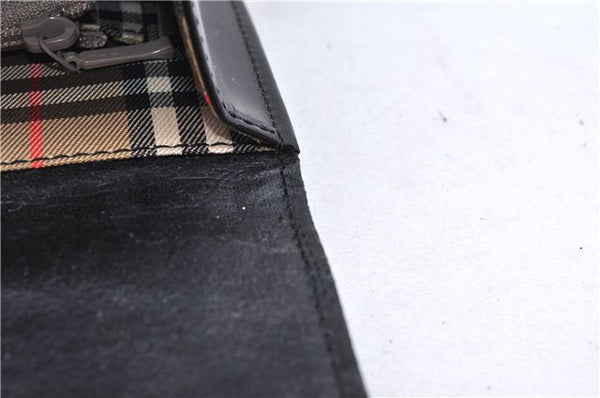 Authentic BURBERRY Vintage Leather Shoulder Hand Bag Purse Black Box 4133E