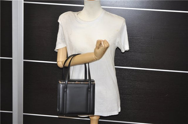 Authentic BURBERRY Vintage Leather Shoulder Hand Bag Purse Black Box 4133E