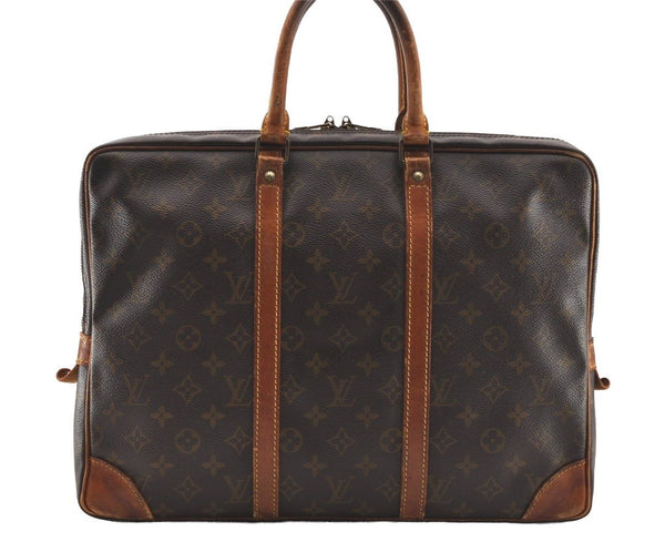 Authentic Louis Vuitton Monogram Porte Documents Voyage M53361 Briefcase 4134I