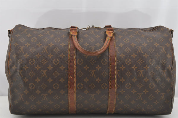 Authentic Louis Vuitton Monogram Keepall Bandouliere 55 M41414 Boston Bag 4136I