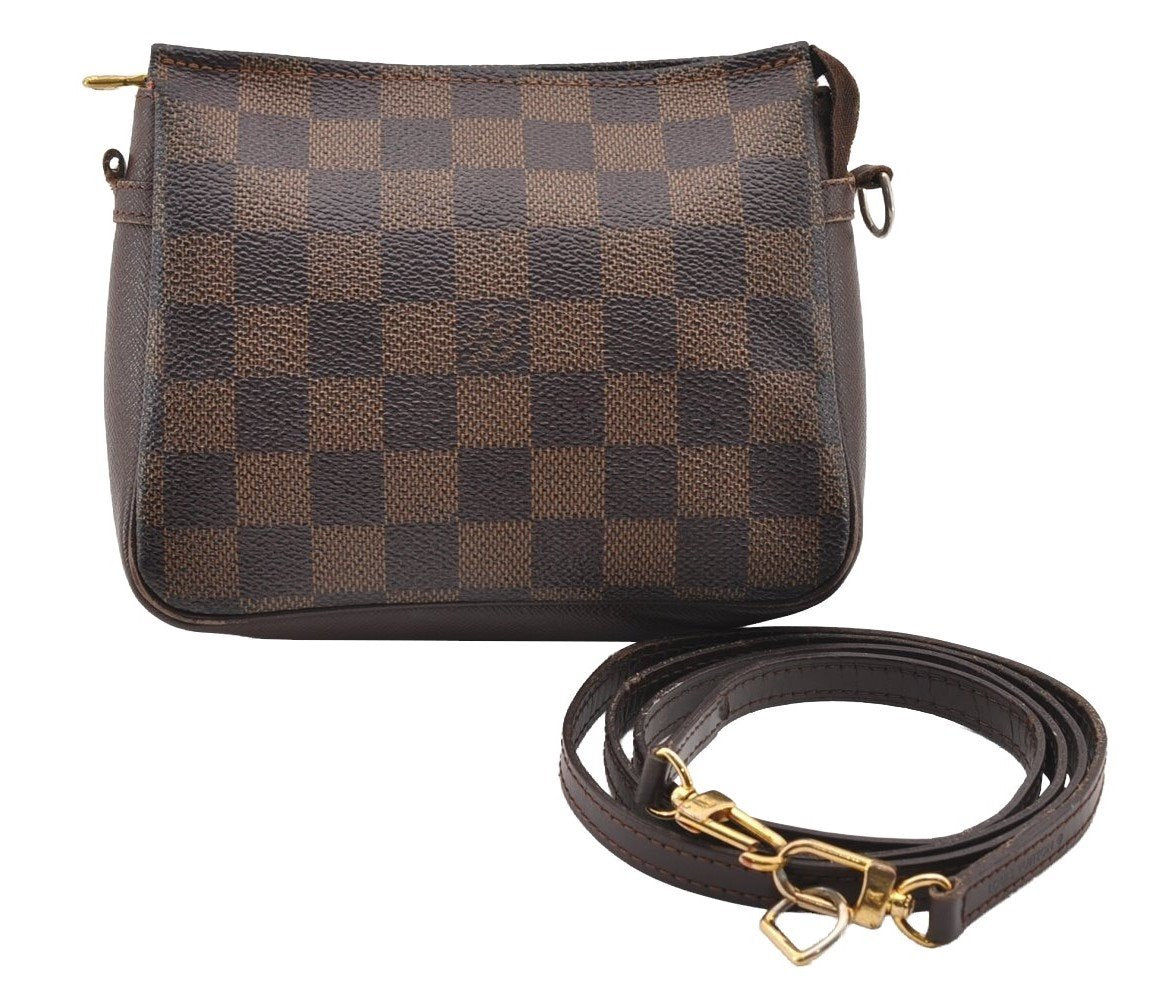 Authentic Louis Vuitton Damier Trousse Makeup Hand Bag Pouch N51982 Junk 4137I