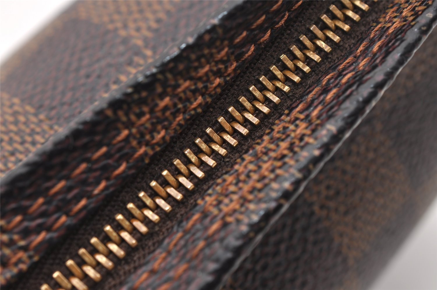 Authentic Louis Vuitton Damier Trousse Makeup Hand Bag Pouch N51982 Junk 4137I