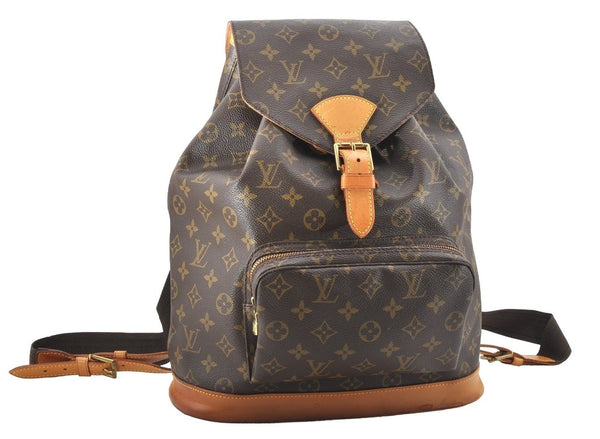Authentic Louis Vuitton Monogram Montsouris GM Backpack M51135 LV 4139I