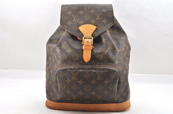 Authentic Louis Vuitton Monogram Montsouris GM Backpack M51135 LV 4139I