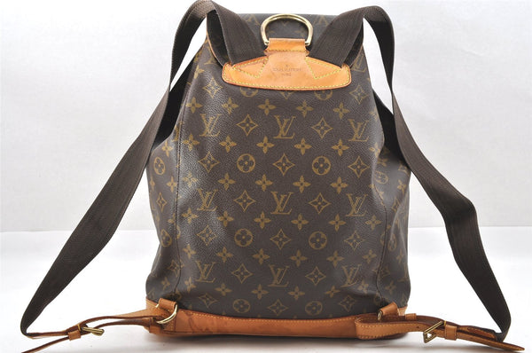 Authentic Louis Vuitton Monogram Montsouris GM Backpack M51135 LV 4139I