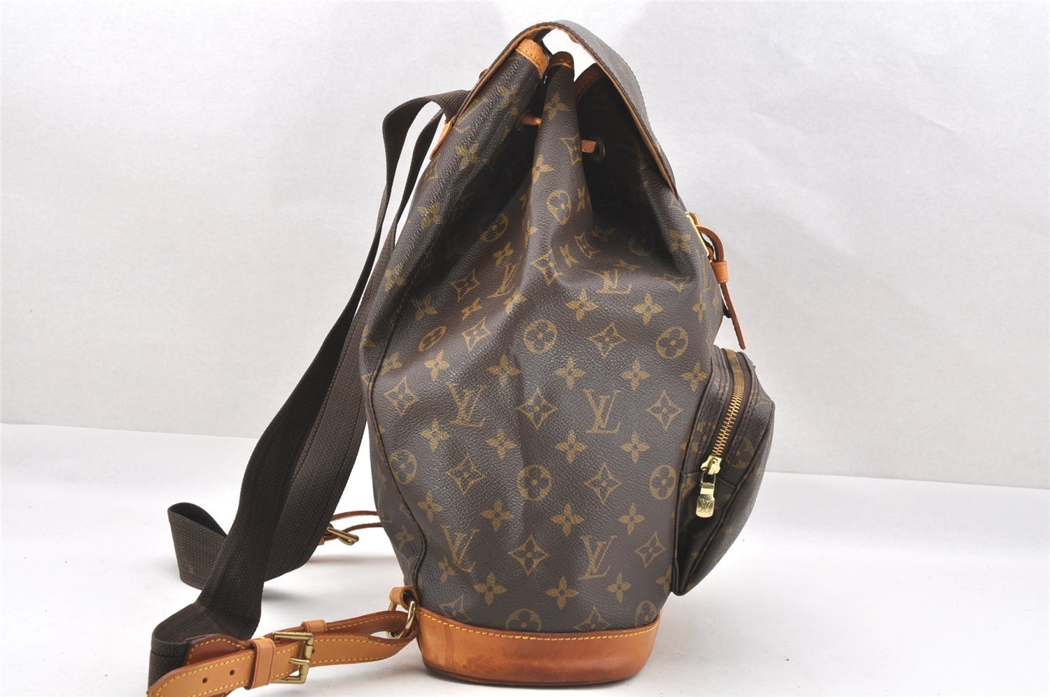 Authentic Louis Vuitton Monogram Montsouris GM Backpack M51135 LV 4139I