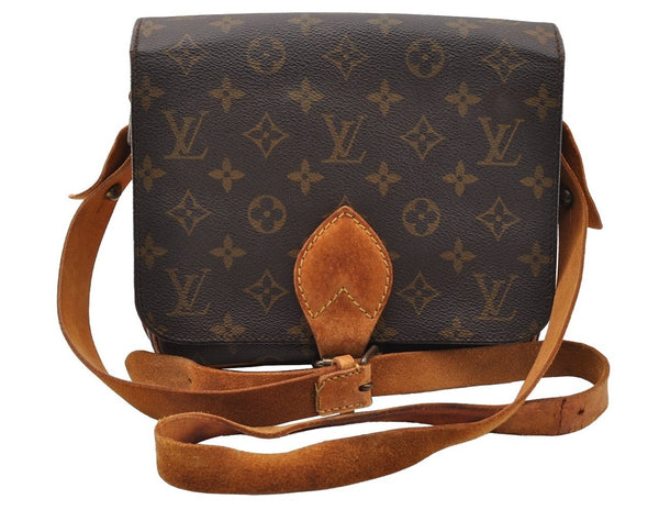 Authentic Louis Vuitton Monogram Cartouchiere MM M51253 Shoulder Cross Bag 4141I