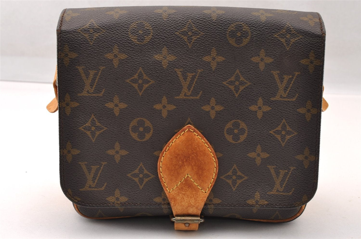 Authentic Louis Vuitton Monogram Cartouchiere MM M51253 Shoulder Cross Bag 4141I